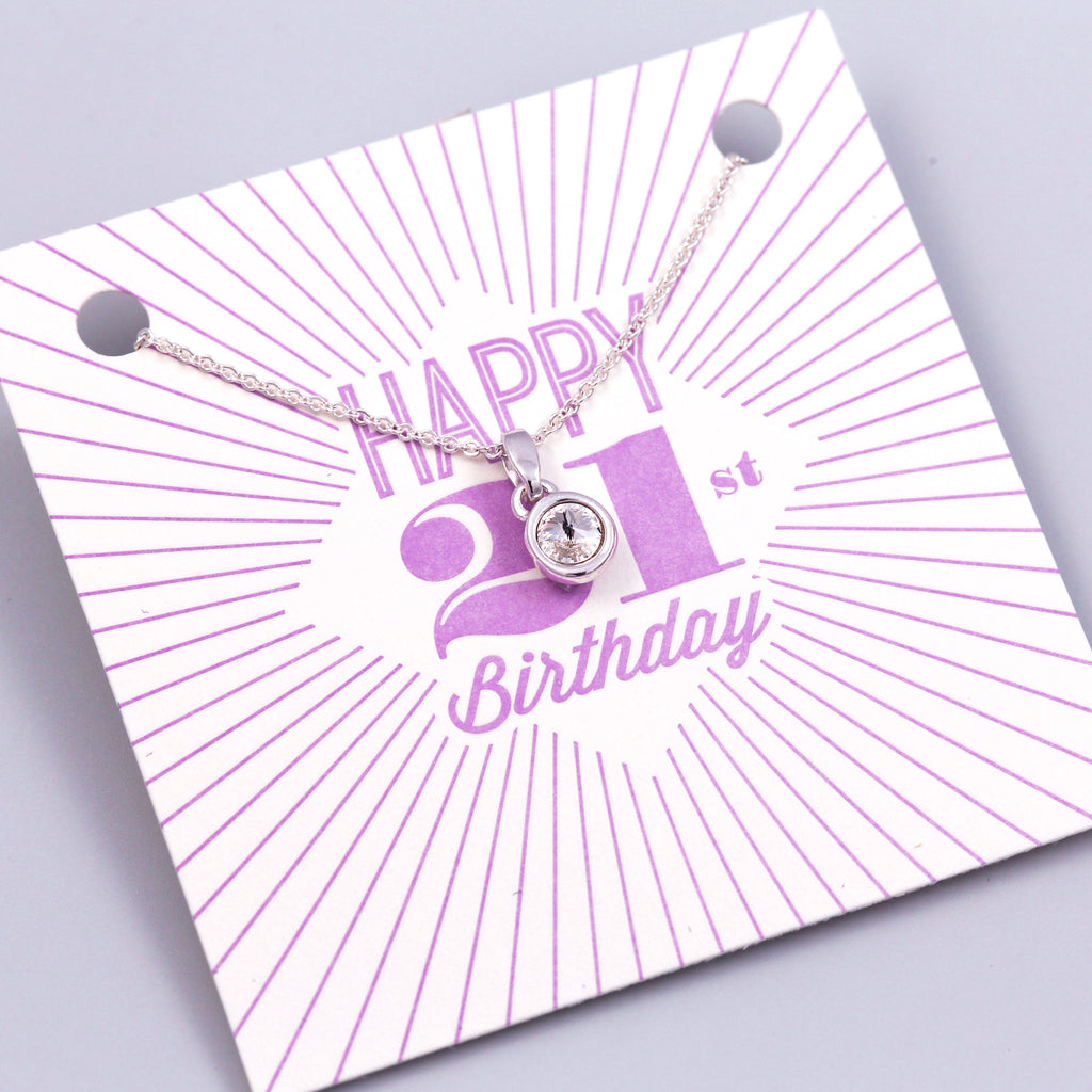 Happy 21st Birthday Gemstone Necklace