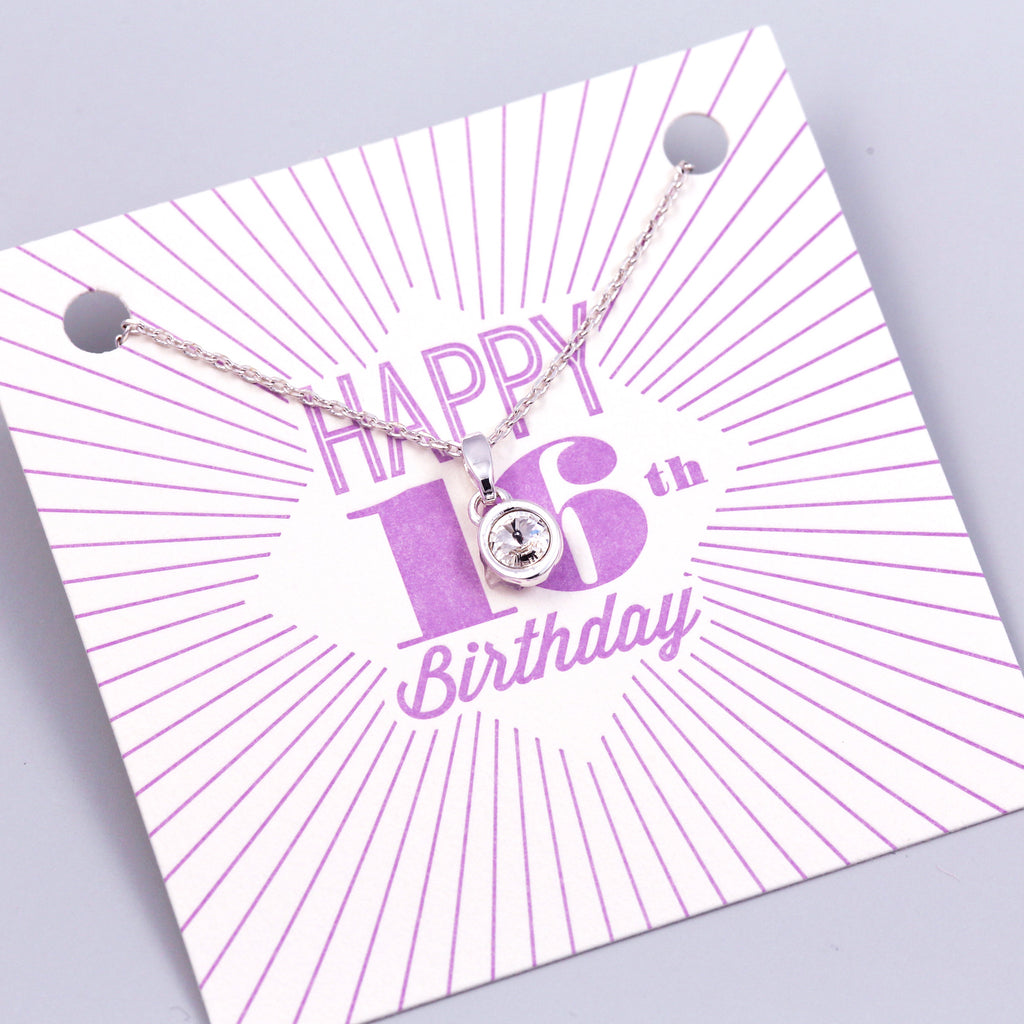 Happy 16th Birthday Gemstone Necklace