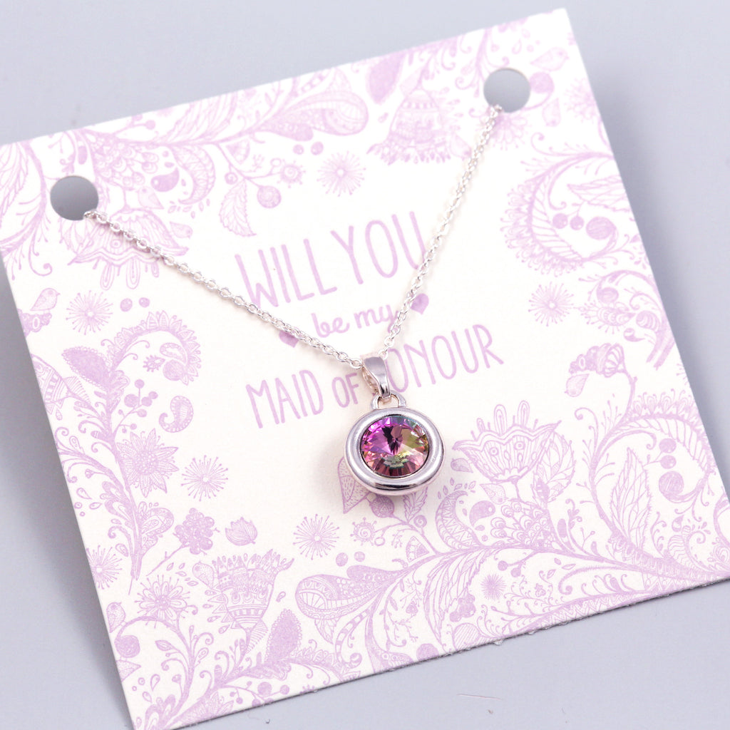 Will You Be My Maid of Honour Gemstone Necklace