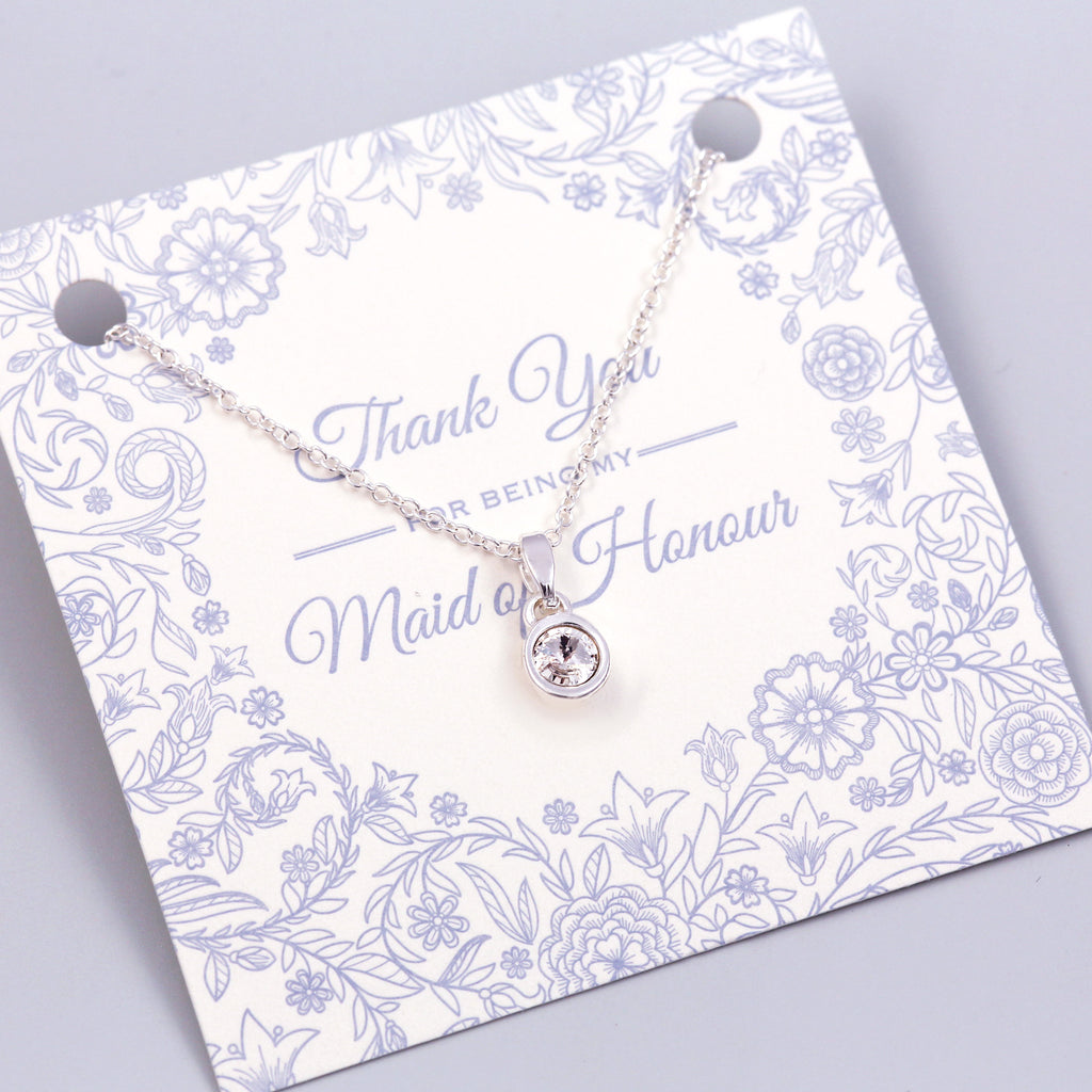 Thank You for Being My Maid of Honour Gemstone Necklace