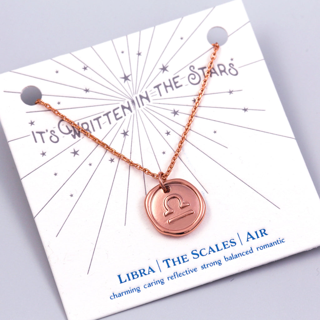 Rose Gold Libra Necklace It's Written in the Stars