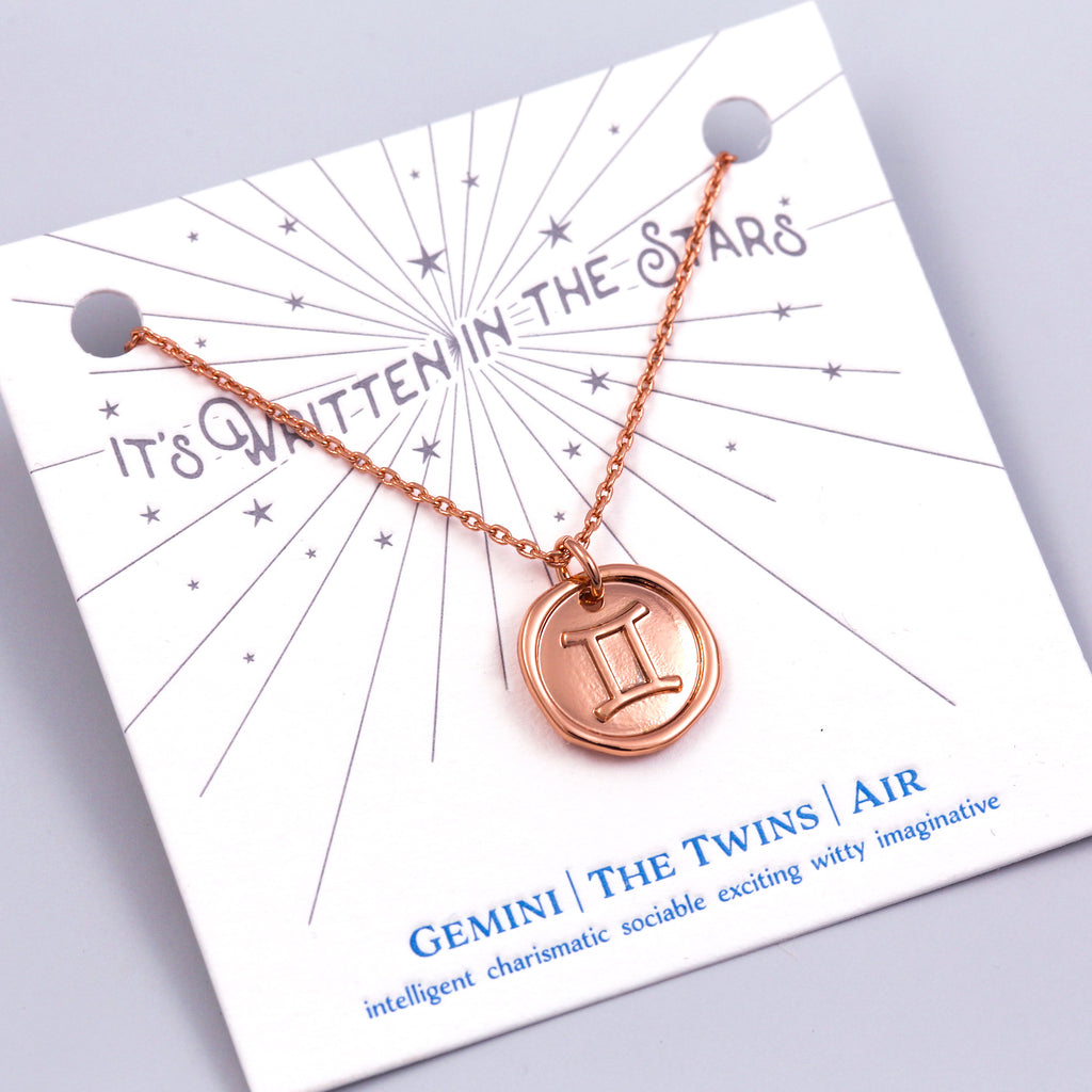Rose Gold Gemini Necklace It's Written in the Stars