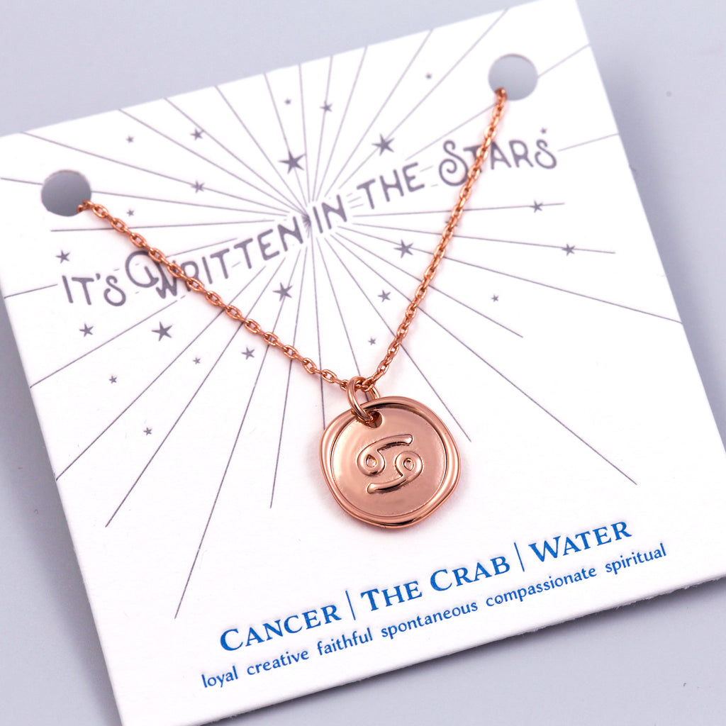Rose Gold Cancer Necklace Its Written in the Stars