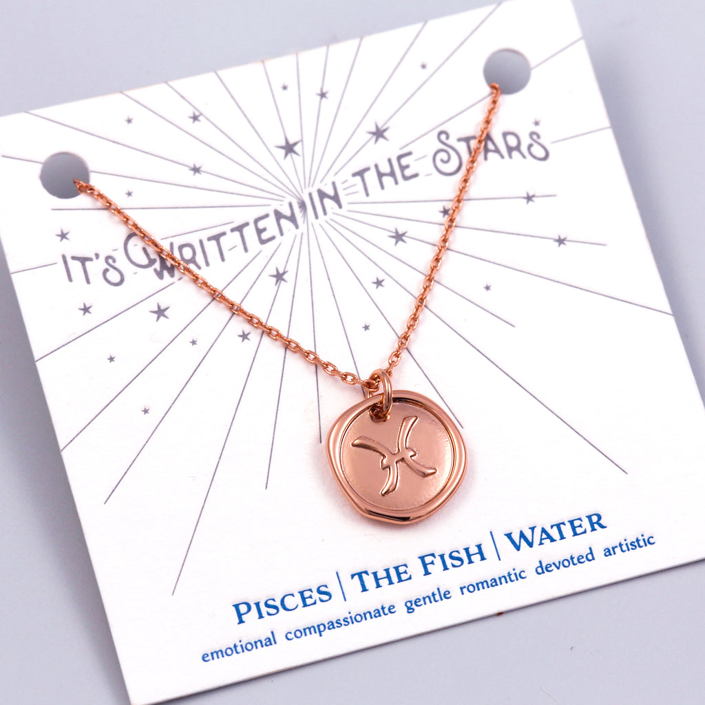Rose Gold Pisces Necklace It's Written in the Stars