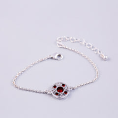 Silver Siam January Birthstone Hugs & Kisses Bracelet