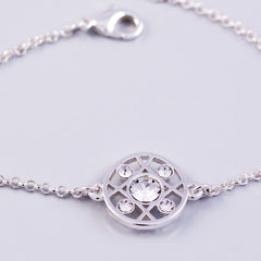 Silver Crystal April Birthstone Hugs & Kisses Bracelet