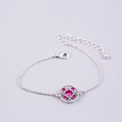 Silver Rose October Birthstone Hugs & Kisses Bracelet