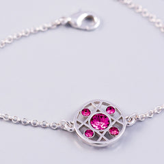 Silver Rose October Birthstone Hugs & Kisses Bracelet