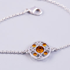 Silver Topaz November Birthstone Hugs & Kisses Bracelet