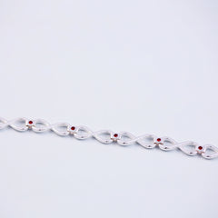 Silver Siam January Birthstone Infinity Link Bracelet