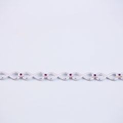 Silver Amethyst February Birthstone Infinity Link Bracelet
