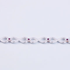 Silver Amethyst February Birthstone Infinity Link Bracelet