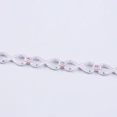 Silver Light Amethyst June Birthstone Infinity Link Bracelet