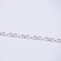 Silver Light Amethyst June Birthstone Infinity Link Bracelet