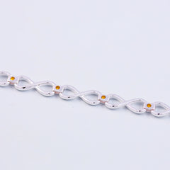 Silver Topaz November Birthstone Infinity Link Bracelet