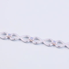 Silver Light Sapphire December Birthstone Infinity Link Bracelet
