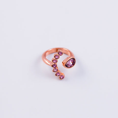 Rose Gold & Antique Pink Four Petal Ring