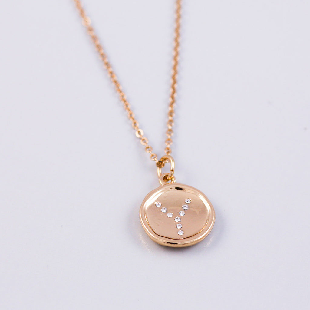 Diamante Love Letter Y Necklace