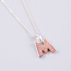 Letter M necklace | Initial Letter Necklace | Initial M Pendant Necklace
