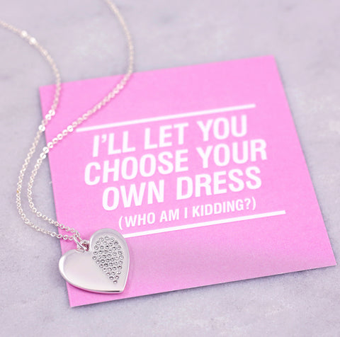 Will You Be My Bridesmaid Necklace | Gifts for Bridesmaid | Silver Heart Necklace