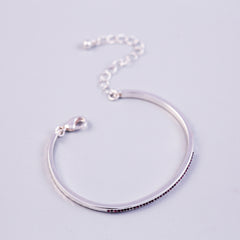 Silver Amethyst February Birthstone Bangle