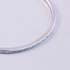 Silver Aquamarine March Birthstone Bangle