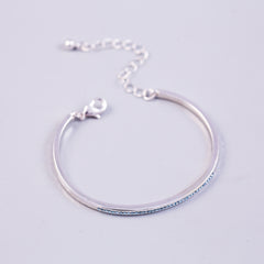 Silver Aquamarine March Birthstone Bangle