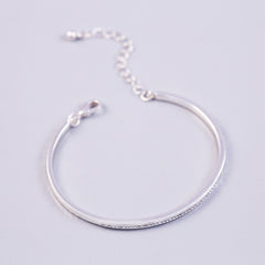 Silver Crystal April Birthstone Bangle
