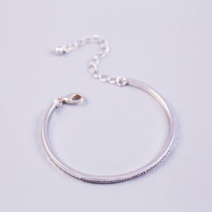 Silver Light Amethyst June Birthstone Bangle