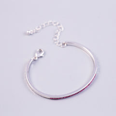 Silver Ruby July Birthstone Bangle