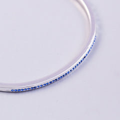 Silver Sapphire September Birthstone Bangle