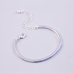 Silver Sapphire September Birthstone Bangle