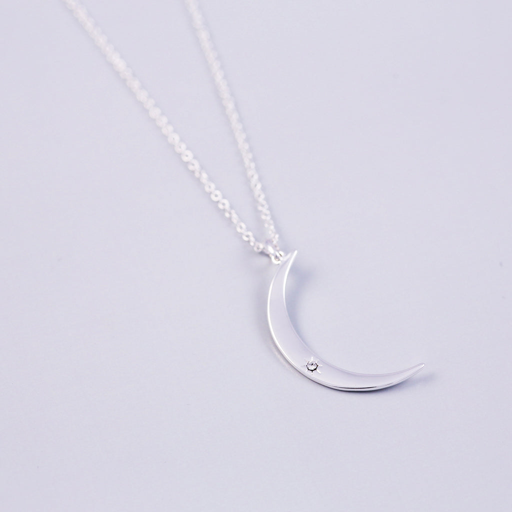 Crescent Moon Necklace | Moon Pendant | Silver Moon Necklace
