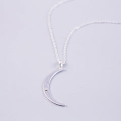 Crescent Moon Necklace | Moon Pendant | Silver Moon Necklace