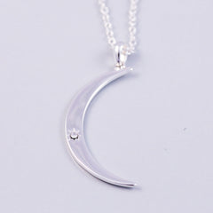 Crescent Moon Necklace | Moon Pendant | Silver Moon Necklace