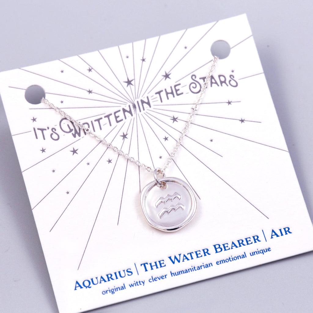 Silver Aquarius Necklace It's Written in the Stars