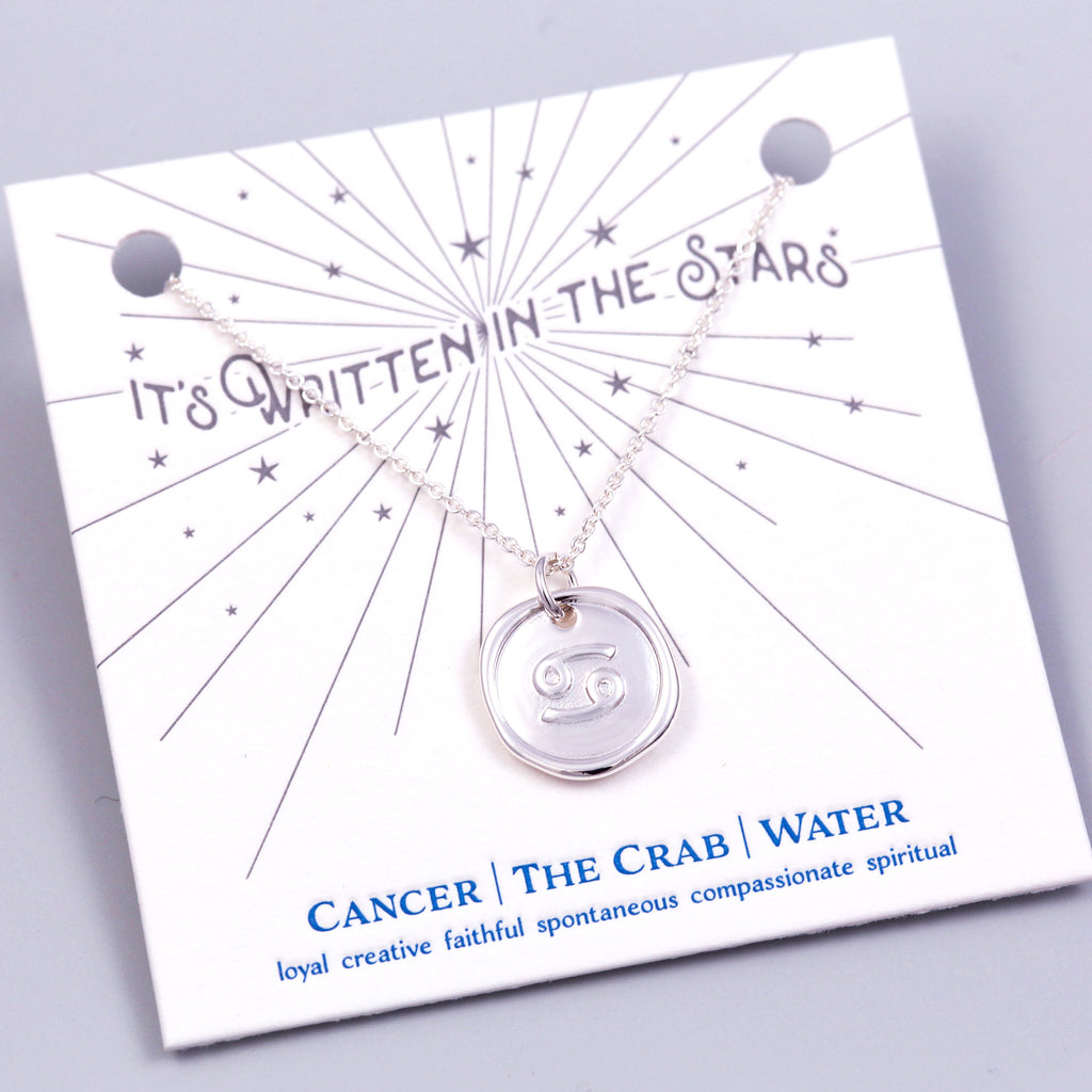 Silver Cancer Necklace It's Written in the Stars