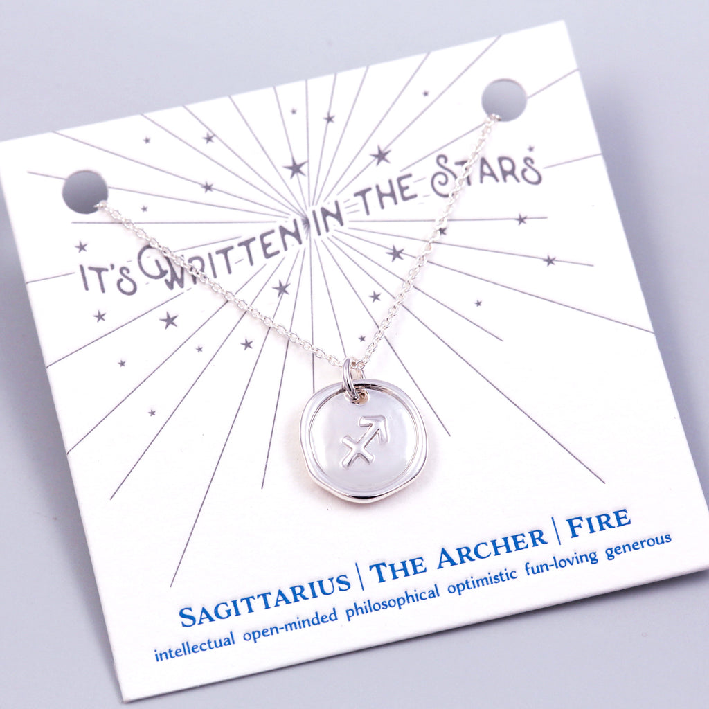 Silver Sagittarius Necklace It's Written in the Stars