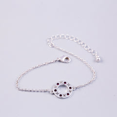 Silver Amethyst February Birthstone XOXO Circle Bracelet