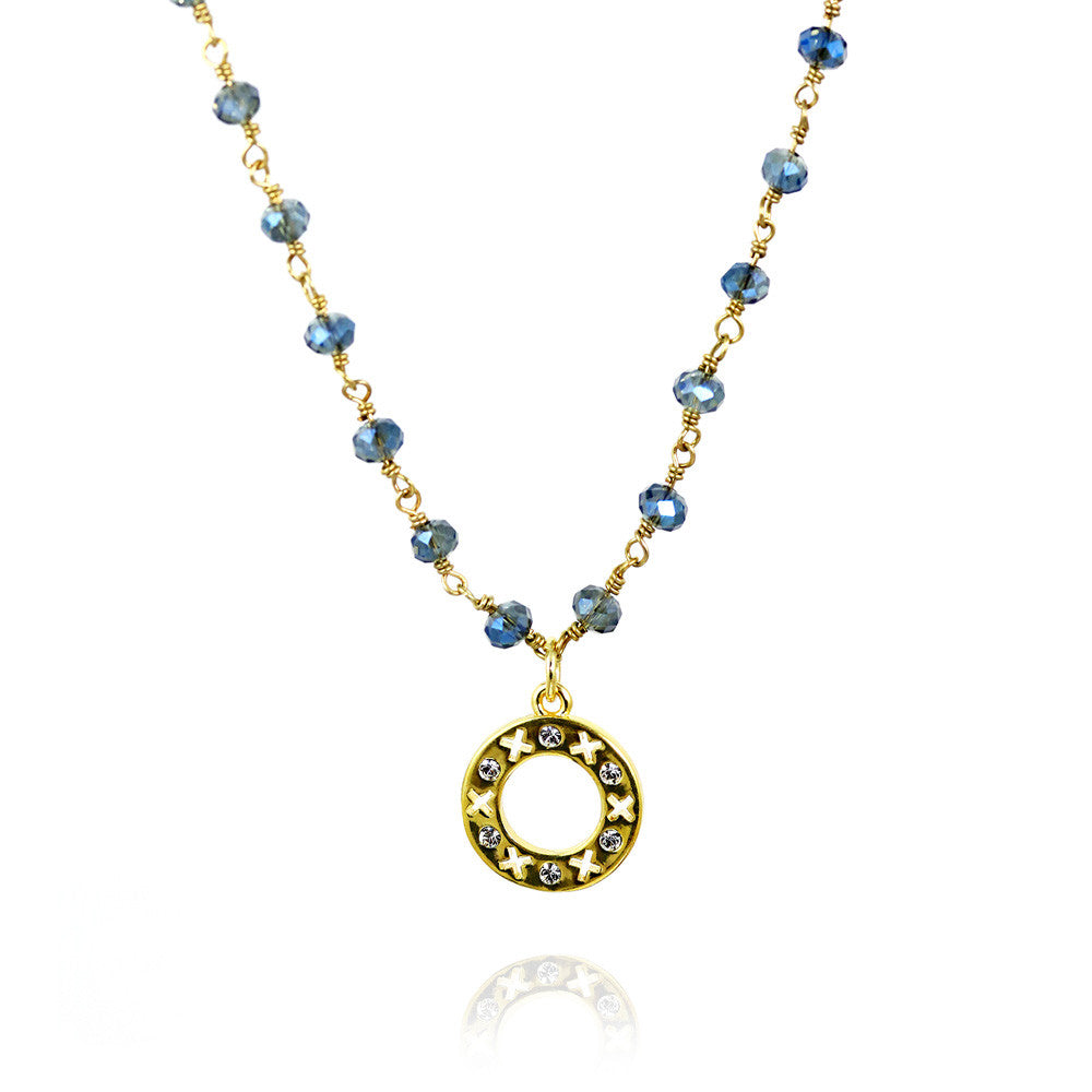 Gold XOXO Charm with Rosary Chain