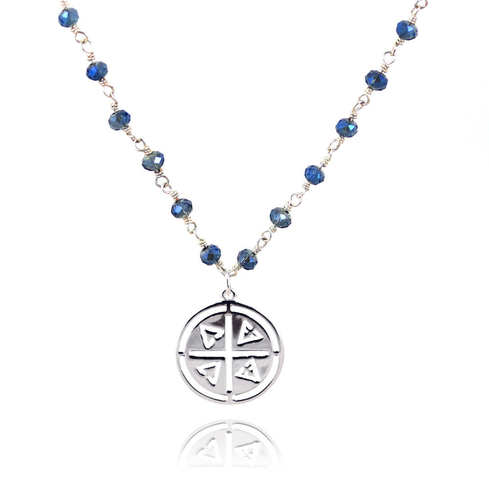 Silver Element Charm on Beaded Chain