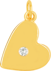 Flat Heart with Crystal