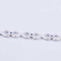 Silver Sapphire September Birthstone Infinity Link Bracelet