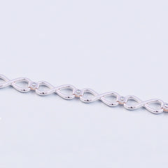 Silver Crystal April Birthstone Infinity Link Bracelet