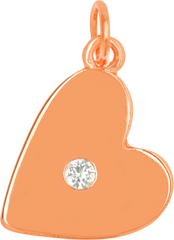 Flat Heart with Crystal