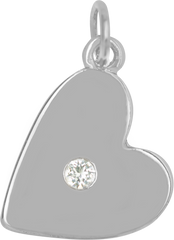 Flat Heart with Crystal